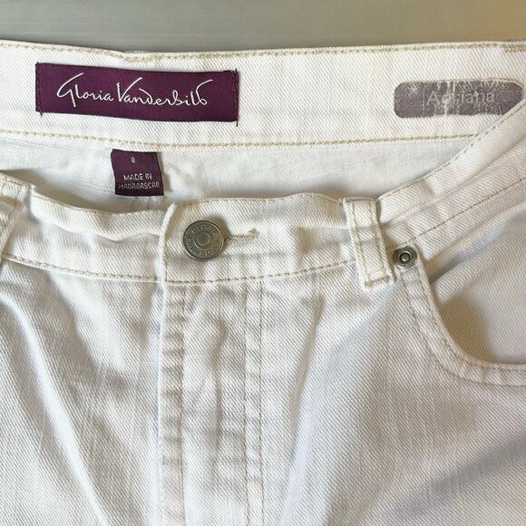 Gloria Vanderbilt Women Adriana Jeans size 8 White Straight Leg Mid Rise Bootcut - Picture 8 of 11